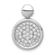 14k White Gold Diamond Circle Pendant with Pavé-Set Cluster Design for Women