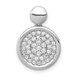14k White Gold Diamond Circle Pendant with Pavé-Set Cluster Design for Women