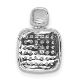 1/4ct Diamond Fancy Square Charm Pendant in Real 14k White Gold