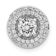 5.2mm Center 3/8ct Diamond Semi-mount Chain Slide Charm Pendant in Real 14k White Gold