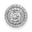 4.1mm Center 1/5ct.Diamond Semi-mount Chain Slide Charm Pendant in Real 14k White Gold
