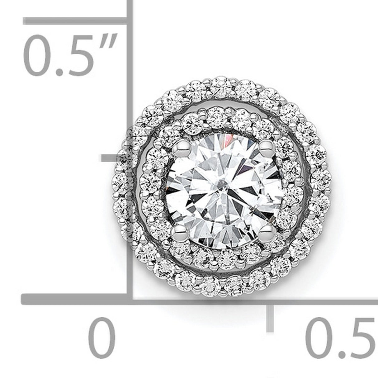 5.2mm Center 1/5ct. Diamond Semi-mount Chain Slide Charm Pendant in Real 10k White Gold