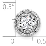 5.2mm Center 1/5ct. Diamond Semi-mount Chain Slide Charm Pendant in Real 10k White Gold