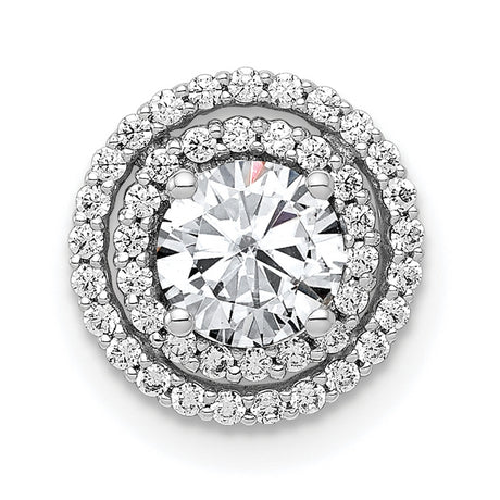 5.2mm Center 1/5ct. Diamond Semi-mount Chain Slide Charm Pendant in Real 10k White Gold