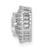 5.2mm Center 1/5ct Diamond Semi-mount Chain Slide Charm Pendant in Real 14k White Gold