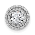 5.2mm Center 1/5ct Diamond Semi-mount Chain Slide Charm Pendant in Real 14k White Gold