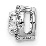 4.1mm Center 1/20ct Diamond Semi-mount Chain Slide Charm Pendant in Real 14k White Gold