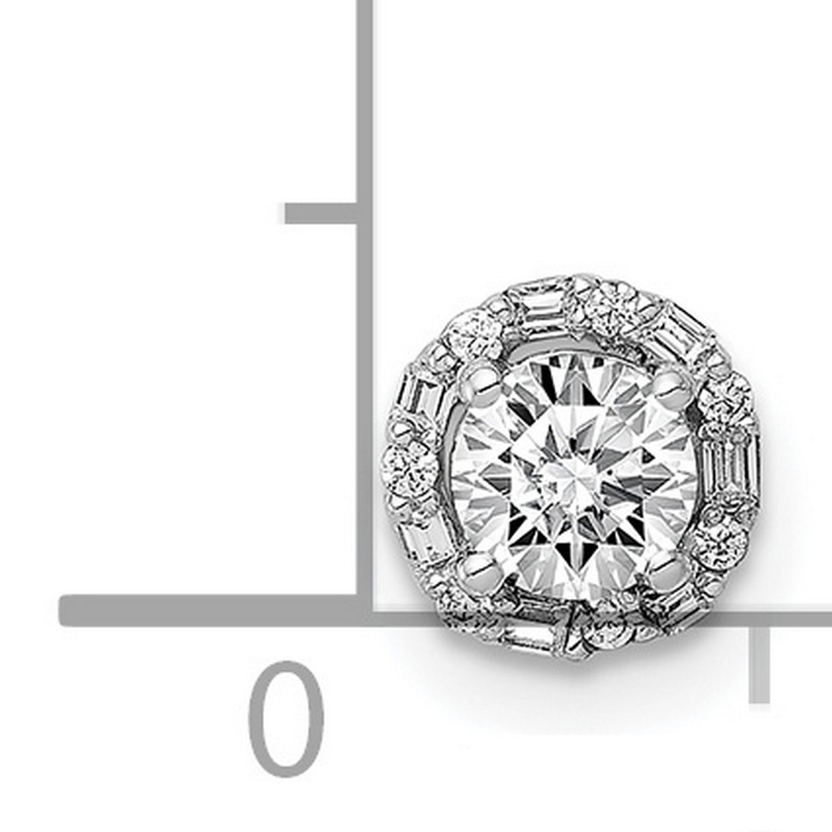 4.1mm Center 1/20ct Diamond Semi-mount Chain Slide Charm Pendant in Real 14k White Gold