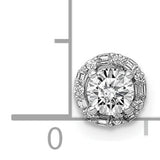 4.1mm Center 1/20ct Diamond Semi-mount Chain Slide Charm Pendant in Real 14k White Gold