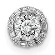 4.1mm Center 1/20ct Diamond Semi-mount Chain Slide Charm Pendant in Real 14k White Gold