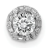 4.1mm Center 1/20ct Diamond Semi-mount Chain Slide Charm Pendant in Real 14k White Gold