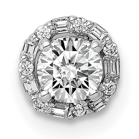 4.1mm Center 1/20ct Diamond Semi-mount Chain Slide Charm Pendant in Real 14k White Gold