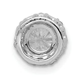 5.2mm Center 1/10ct Diamond Semi-mount Chain Slide Charm Pendant in Real 14k White Gold