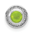 14k White Gold Peridot Pendant with Diamond Accents, Halo Design, August Birthstone for Women