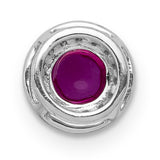 14k White Gold Ruby and Diamond Halo Stud Earrings for Women