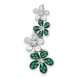14k White Gold Floral Pendant with Diamond, Daisy Flower Charm Design
