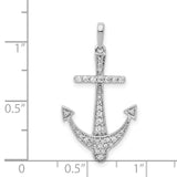 1/4ct Diamond Anchor Charm Pendant in Real 14k White Gold