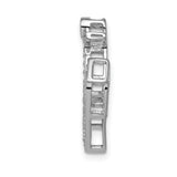 1/4ct Diamond Anchor Chain Slide Charm Pendant in Real 14k White Gold