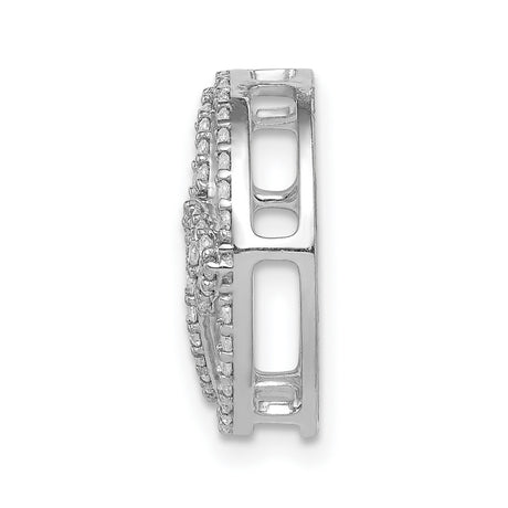 14k White Gold Celtic Trinity Pendant with Diamond Accent, Circle Knot Symbol