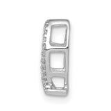 0.08 Ct Diamond Ichthus Fish Chain Slide Charm Pendant in Real 14k White Gold