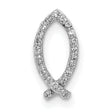 0.08 Ct Diamond Ichthus Fish Chain Slide Charm Pendant in Real 14k White Gold