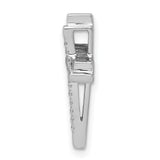 1/10ct Diamond Double Cross Chain Slide Charm Pendant in Real 14k White Gold