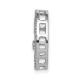 14k White Gold Diamond Fleur-de-Lis Pendant with Oval Frame, Christian French Heritage Jewelry