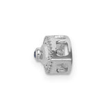 14k White Gold Evil Eye Pendant with Sapphire and Diamond, Marquise Spiritual Charm for Women