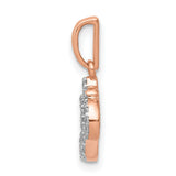 Diamond Om Charm Pendant in Real 14k Rose Gold