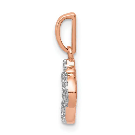14k Rose Gold Om Pendant with Diamond Accent, Spiritual Hindu Symbol Jewelry for Women