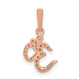Diamond Om Charm Pendant in Real 14k Rose Gold