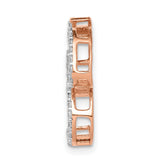 1/3ct Diamond Om Chain Slide Charm Pendant in Real 14k Rose Gold