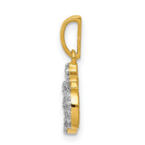 1/6ct Diamond Om Charm Pendant in Real 14k Yellow Gold
