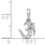 1/10ct Diamond Om Symbol Charm Pendant in Real 14k White Gold