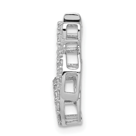 14k White Gold Om Pendant with Round Cut Diamonds, Spiritual Yoga and Meditation Jewelry
