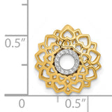 1/20ct Diamond Sahasrara/Crown Chakra Chain Slide Charm Pendant in Real 14k Yellow Gold