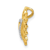 1/10ct Diamond Vishuddha/Throat Chakra Chain Slide Charm Pendant in Real 14k Yellow Gold