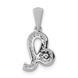 0.124 Ct Diamond Leo Latin Symbol Zodiac Charm Pendant in Real 14k White Gold