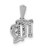 0.127 Ct Diamond Virgo Latin Symbol Zodiac Charm Pendant in Real 14k White Gold