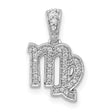 0.127 Ct Diamond Virgo Latin Symbol Zodiac Charm Pendant in Real 14k White Gold