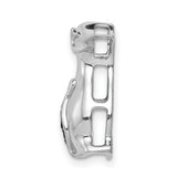 14k White Gold Penguin Pendant with Black Diamond and Diamond Accents, Abstract Animal Design