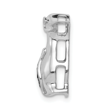 14k White Gold Penguin Pendant with Black Diamond and Diamond Accents, Abstract Animal Design