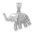 14k White Gold Elephant Pendant with Diamond Accents, Symbol of Wisdom and Strength