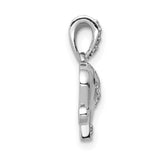 14k White Gold Elephant Pendant with Diamond Accents, Spiritual Animal Good Luck Charm for Women