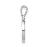 Paw Print With Diamond Accents On Round Charm Pendant in Real 14k White Gold