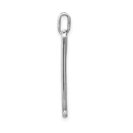 Live Love Adopt Words And Paw Print Dog Tag Style Charm Pendant in Real 14k White Gold