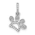 0.10 Ct Diamond Paw Print Shaped Charm Pendant in Real 14k White Gold