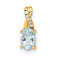 14k Yellow Gold Pendant with Oval Aquamarine and Diamond Accents, Elegant Jewelry for Women