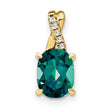 10k Yellow Gold Pendant with Lab Created Alexandrite and Diamond Accent, Swirl Design for Women