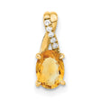 14k Yellow Gold Pendant with Oval Citrine and Diamond Accents, November Birthstone Jewelry